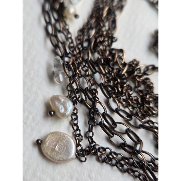 Vintage N1492 Retired Silpada Sterling Silver Crystals & Pearls Necklace, 35" - Picture 6 of 10